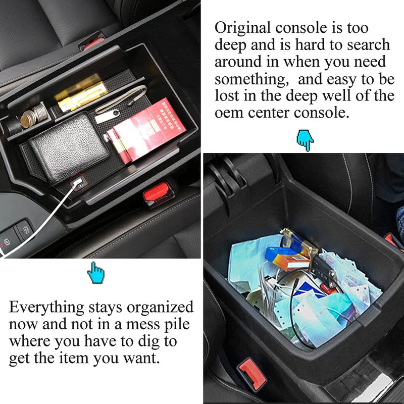 Vesul Center Console Armrest Storage Box Compatible with Infiniti QX50 2019-2023/QX55 2022-2023 ABS Tray Insert Organizer Glove Pallet - Image 4